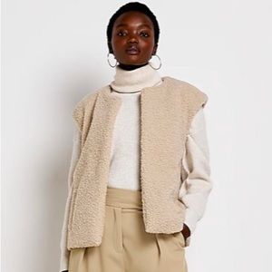 Cream Shearling Vest